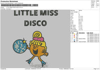Little Miss Disco Embroidery File 5 sizes