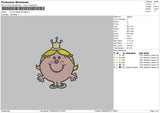 Little Miss Princess Embroidery File 5 sizes