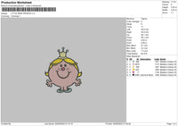 Little Miss Princess Embroidery File 5 sizes