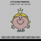 Little Miss Princess Embroidery File 5 sizes