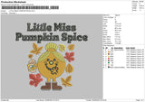 Little Miss Pumpkin Space Embroidery File 5 sizes