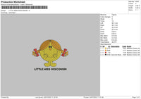 Little Miss Wisconsin Embroidery File 4 sizes