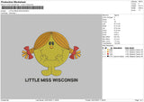 Little Miss Wisconsin Embroidery File 4 sizes