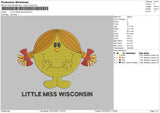 Little Miss Wisconsin Embroidery File 4 sizes