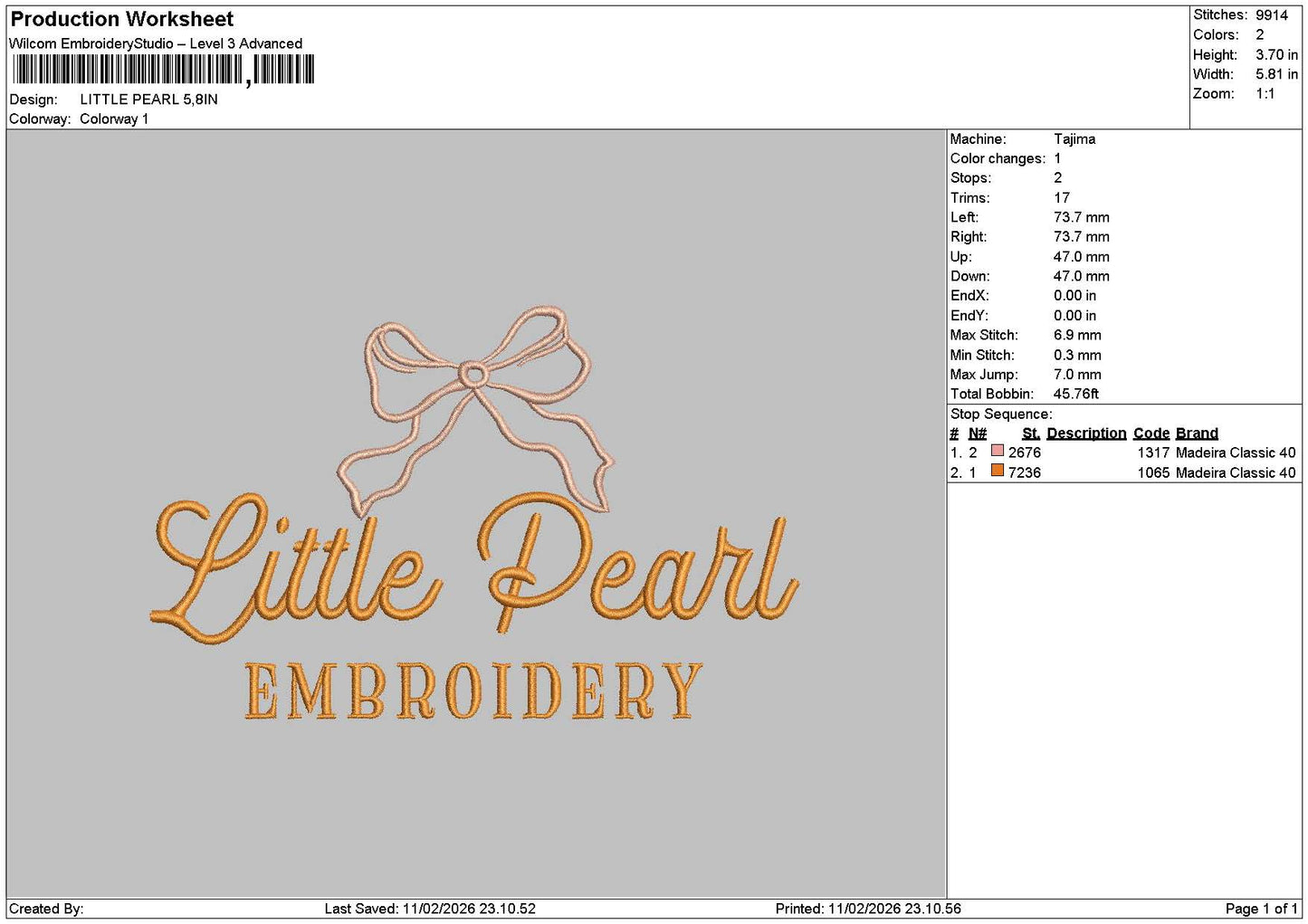 Pearltext 1102 Embroidery File 6 sizes