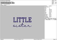Lilsistertext Embroidery File 6 sizes