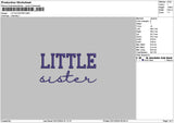 Lilsistertext Embroidery File 6 sizes