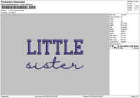 Lilsistertext Embroidery File 6 sizes