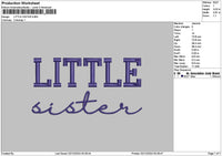 Lilsistertext Embroidery File 6 sizes