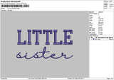 Lilsistertext Embroidery File 6 sizes