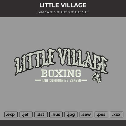 Little Village Embroidery File 6 sizes