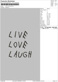 Live Love Embroidery File 6 sizes
