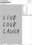 Live Love Embroidery File 6 sizes