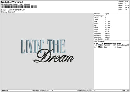 Livingtext 0105 Embroidery File 6 sizes