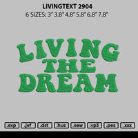 Livingtext 2904 Embroidery File 6 sizes