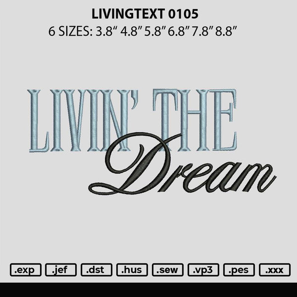 Livingtext 0105 Embroidery File 6 sizes