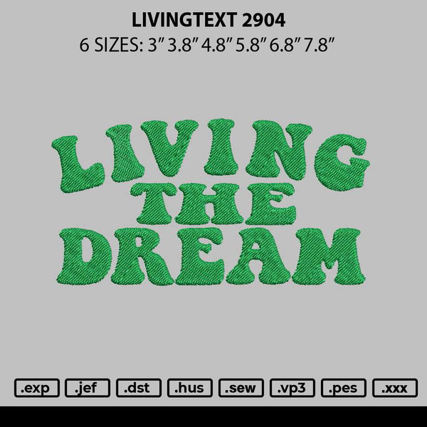 Livingtext 2904 Embroidery File 6 sizes