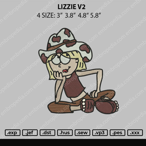 Lizzie v2 Embroidery File 4 size