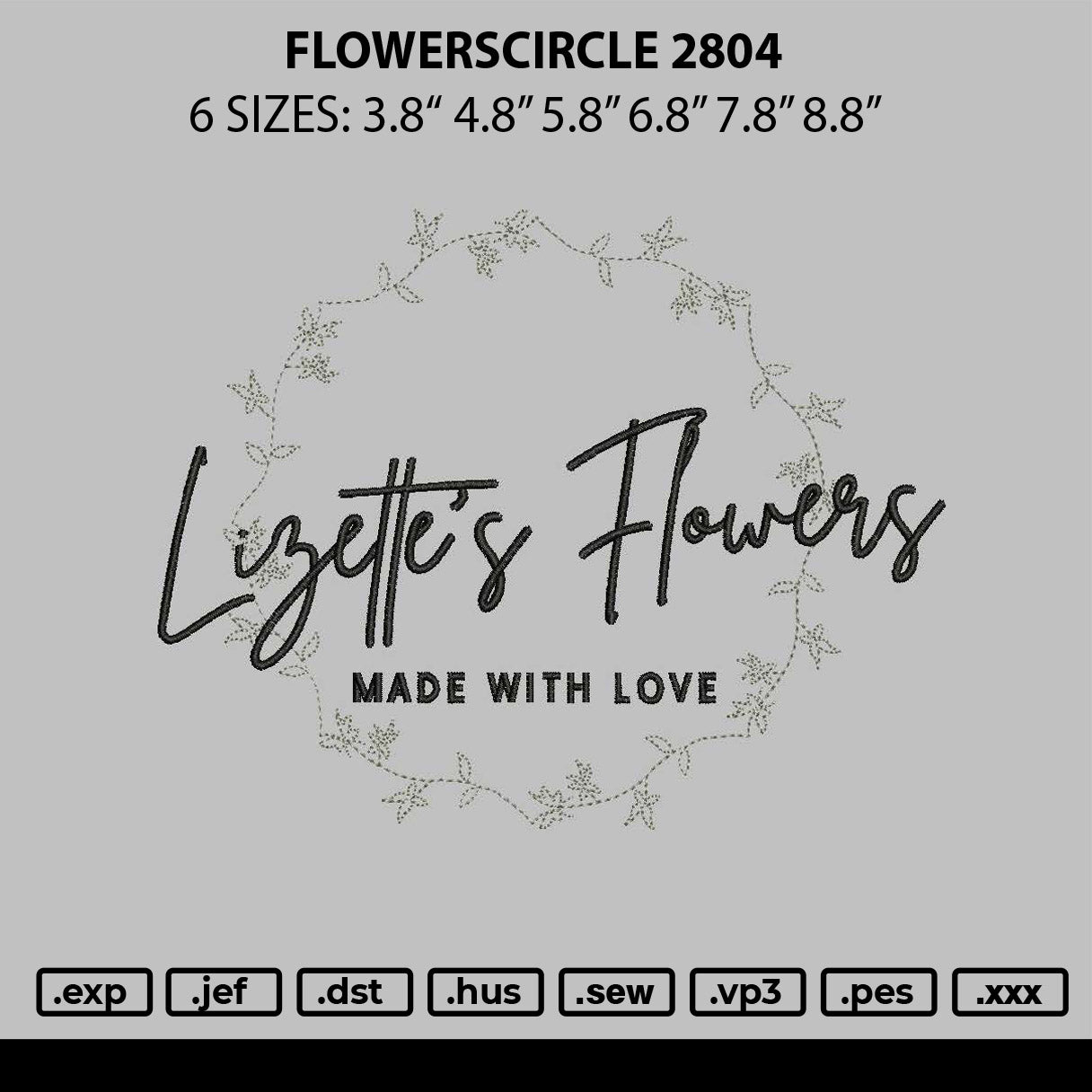 Flowerscircle 2804 Embroidery File 6 sizes