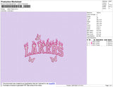 Lakers Flames Embroidery File 4 size