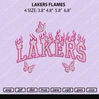 Lakers Flames Embroidery File 4 size