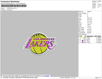 Lakers Logo Embroidery File 4 size