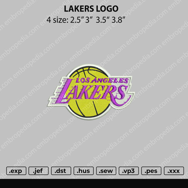 Lakers Logo Embroidery File 4 size