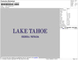 Lake Tahoe Embroidery File 4 size