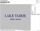 Lake Tahoe Embroidery File 4 size