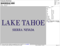 Lake Tahoe Embroidery File 4 size