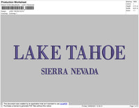 Lake Tahoe Embroidery File 4 size
