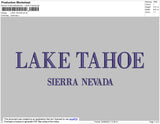 Lake Tahoe Embroidery File 4 size
