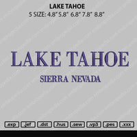 Lake Tahoe Embroidery File 4 size