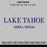 Lake Tahoe Embroidery File 4 size