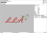Llatext Embroidery File 6 sizes