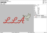 Llatext Embroidery File 6 sizes