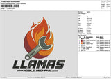 Llamastext Embroidery File 6 sizes