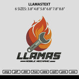 Llamastext Embroidery File 6 sizes