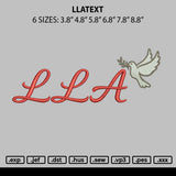 Llatext Embroidery File 6 sizes