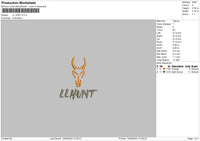 Hunt Text 02 Embroidery File 6 sizes