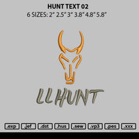 Hunt Text 02 Embroidery File 6 sizes