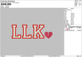 Llktext Embroidery File 6 sizes