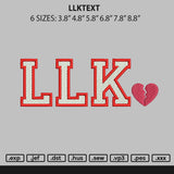 Llktext Embroidery File 6 sizes