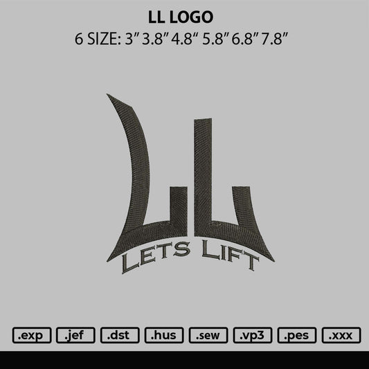 Ll Logo Embroidery File 6 sizes