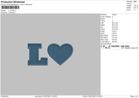 L love Embroidery File 6 sizes