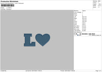 L love Embroidery File 6 sizes