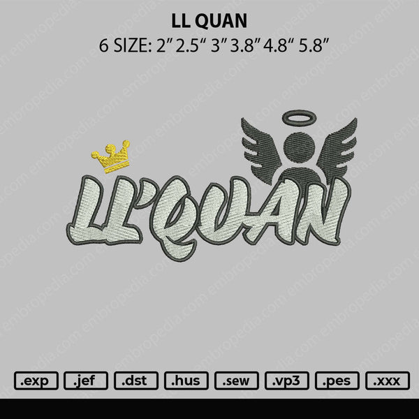 LL Quan Embroidery File 6 sizes