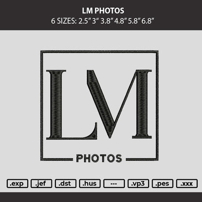 Lm Photos Embroidery Machine Design File 6 sizes