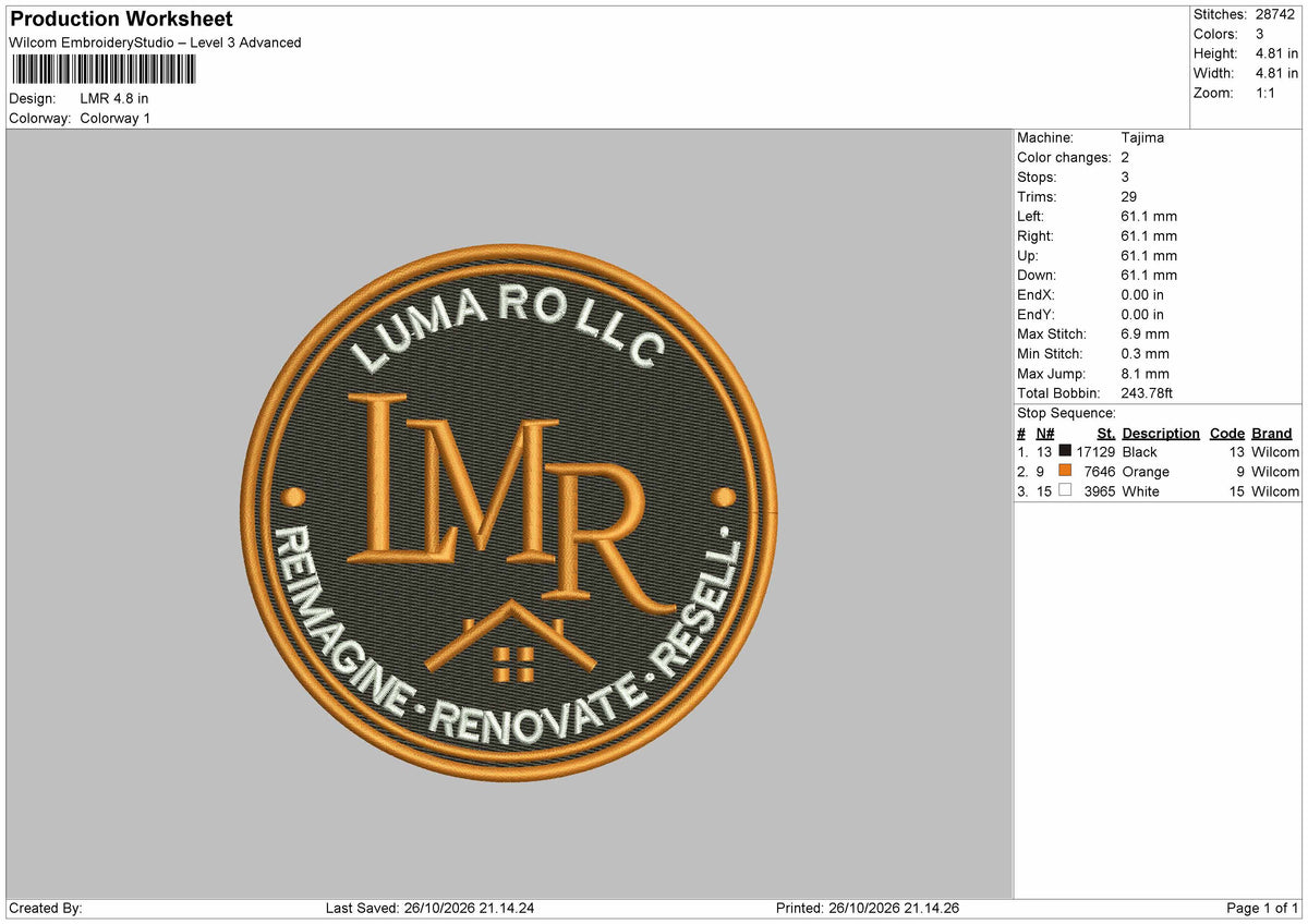 Lmrtext Circle Embroidery Machine Design File 6 sizes