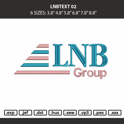 Lnbtext 02 Embroidery Machine Design File 6 sizes